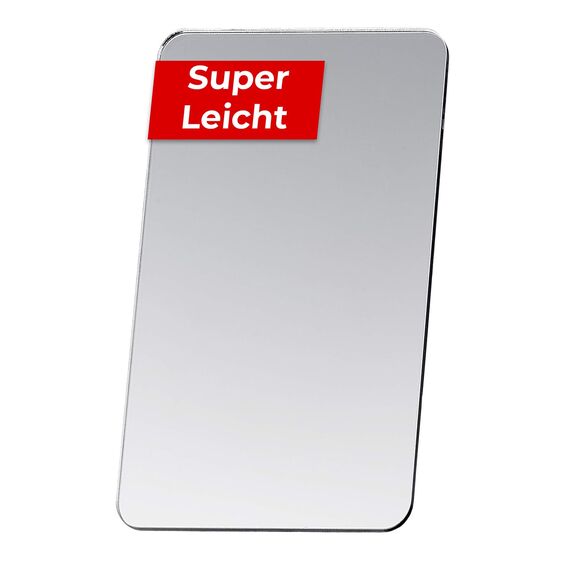 MAGATI Handspiegel - doppelseitiges, ultraflaches, kompakter Spiegel aus Kunststoff für Geldbörse und Tasche, Kleiner Kosmetikspiegel, Schminkspiegel 8x4.5cm, 1 Stück