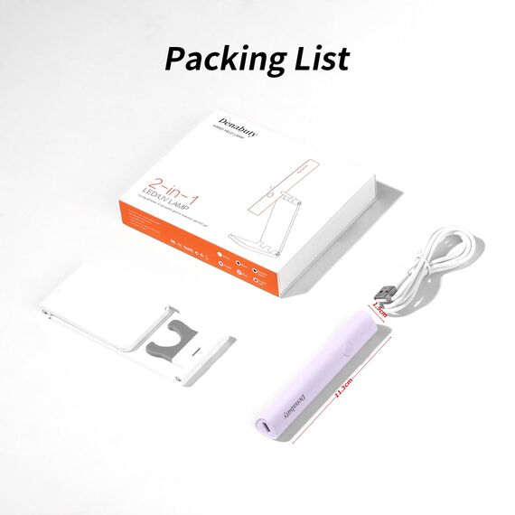 Denabuty UV Lampe für Gelnägel, Mini U V LED Lampe für Nägel Wiederaufladbar mit Ständer Tragbare Kleine UV Nagellampe für Gel Nagellack, zum Aushärten von Nagelkleber & Nail Tips Violett