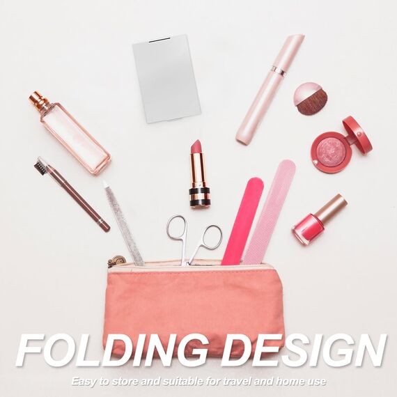 Redamancy 2pcs Taschenspiegel, 8,5x5cm Reisespiegel, Klappbar Spiegel Klein, Ultradünn Kleiner Spiegel, Taschenspiegel Klein, Geeignet für Reisen, Schule, Büro Camping und Make-Up