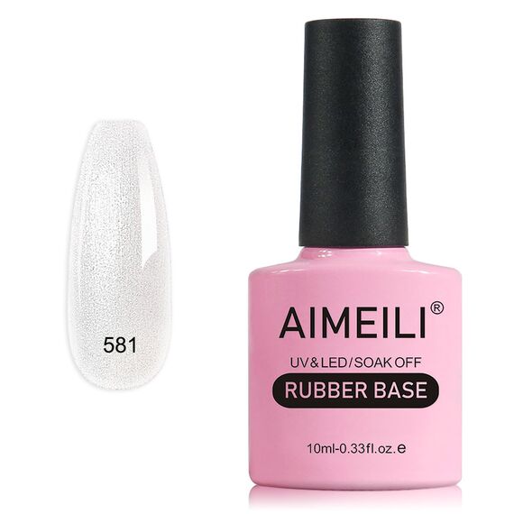 AIMEILI Rubber Base Gel Soak Off UV LED Rubber Base Coat Nägel Unterlack Gel Nagellack Maniküre 10ml (581)