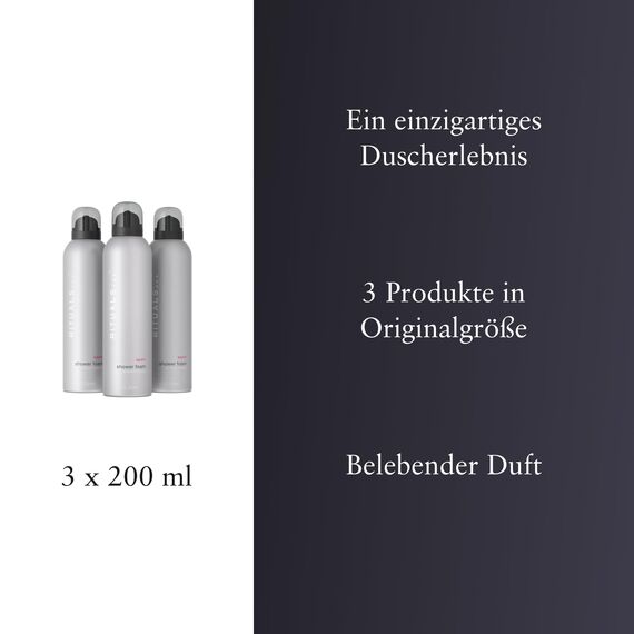 RITUALS Sport Vorteilspack mit 3 x Duschschaum | Duschgel mit Aktivkohle | ölabsorbierend und belebend | frischer und holziger Duft | Vorteilspack 3 x 200 ml
