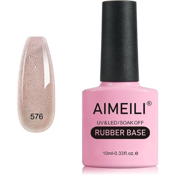 AIMEILI Rubber Base Gel Soak Off UV LED Rubber Base Coat Nägel Unterlack Gel Nagellack Maniküre 10ml (576)