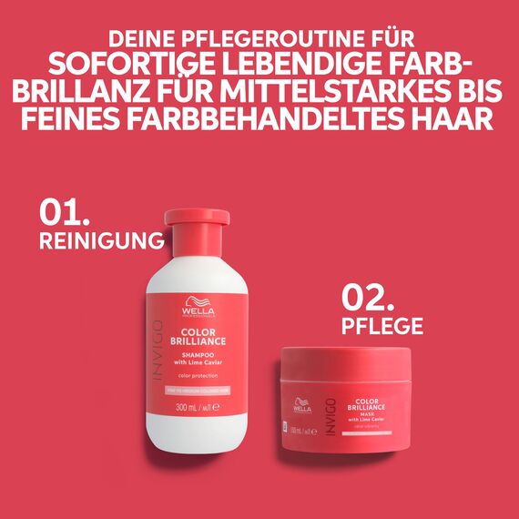 Wella Professionals Invigo Color Brilliance Shampoo Fine – Wella Color Shampoo für gefärbtes, feines Haar – milde Pflege mit Vitamin E und niedrigem pH-Wert – 100 ml