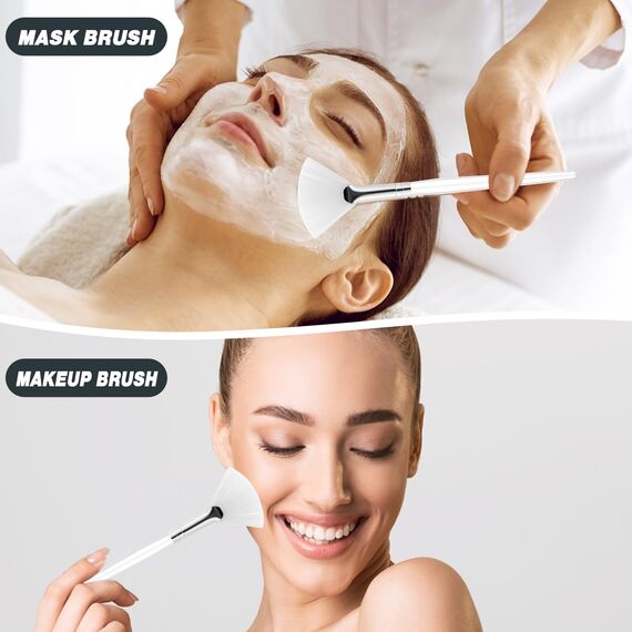 6 Stück Gesichtspinsel Fächerpinsel Fan Pinsel Gesichtsmaske weich Make-up Maske Bürsten mit transparentem Kunststoffgriff Gesichts-Bürsten Säure Applikator für Schlamm-Gesichtscreme