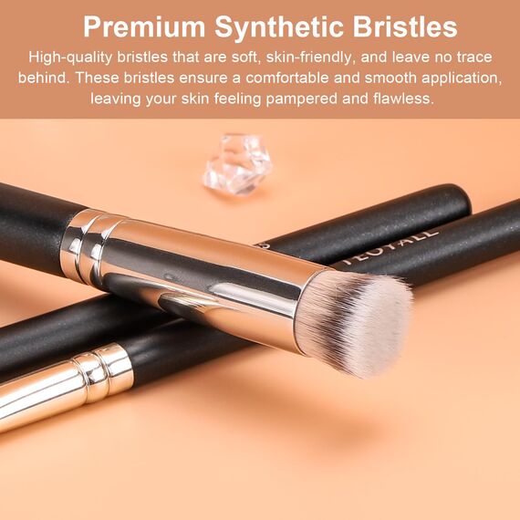 TEOYALL Concealer Pinsel Set, Flachkopf Rouge Pinsel, Angewinkelter Nasenkontur Pinsel, ultradünner Eyeliner-Augenbrauenpinsel für makelloses Finish