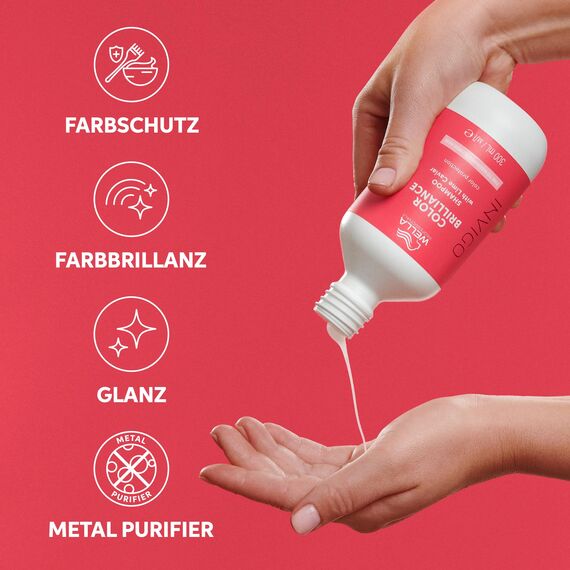Wella Professionals Invigo Color Brilliance Shampoo Fine – Wella Color Shampoo für gefärbtes, feines Haar – milde Pflege mit Vitamin E und niedrigem pH-Wert – 100 ml