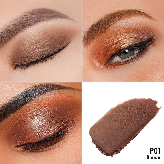 OULAC Lidschatten Perlen-Finish | Bronze Hochpigmentierter Feine Textur | Wasserfest & Langlebig | Metallisch Perlen Finish Augen-Makeup | Vegan | 06g (P01) Bronze