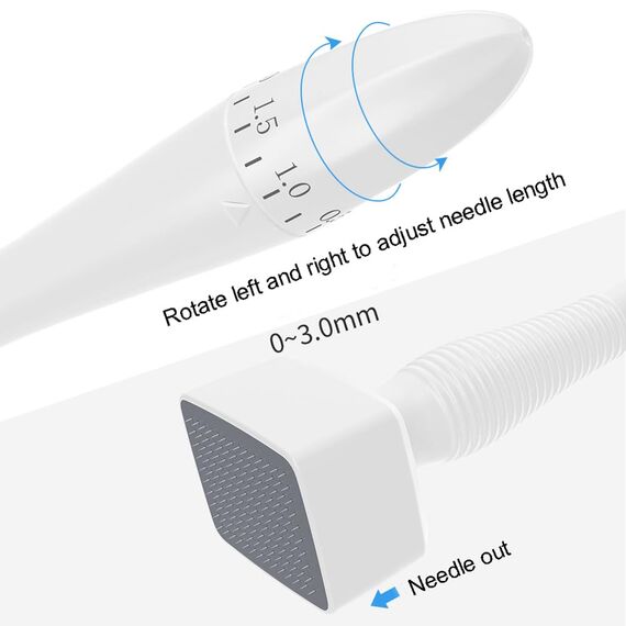 Einstellbarer Microneedling Derma Stamp - 140 Titanium Pins Professioneller Microneedle Dermapen für Haar, Bartwuchs, Gesicht, Körper - Beste Dermaroller Alternative