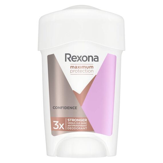 Rexona Women Maximum Protection Anti Transpirant Deo Creme Confidence Deodorant mit 96 Stunden Schutz gegen starkes Schwitzen und Geruch mit 3x Schutz bei Stress, Hitze & Bewegung 45 ml