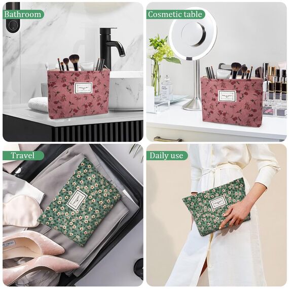 Aucuu Kulturtasche Kosmetiktasche, Multifunktionaler Kosmetiktasche, Groß Kapazität Waschtasche, Taschen Organizer