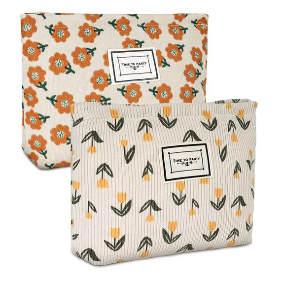 Aucuu Kulturtasche Cord, Multifunktionaler Kosmetiktasche Mit Großer Kapazität, Waschtasche Für Reisen, Kulturbeutel Schminktasche Taschen Organizer