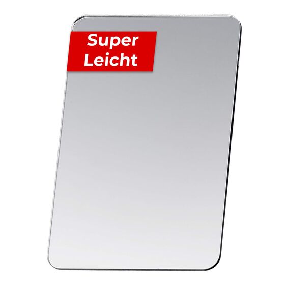 MAGATI Handspiegel - doppelseitiges, ultraflaches, kompakter Spiegel aus Kunststoff für Geldbörse und Tasche, Kleiner Kosmetikspiegel, Schminkspiegel 8x5.5cm, 1 Stück