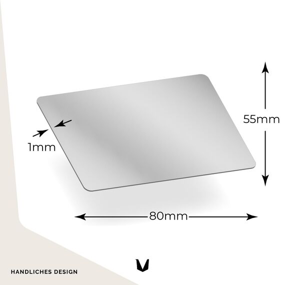 MAGATI Handspiegel - doppelseitiges, ultraflaches, kompakter Spiegel aus Kunststoff für Geldbörse und Tasche, Kleiner Kosmetikspiegel, Schminkspiegel 8x5.5cm, 1 Stück