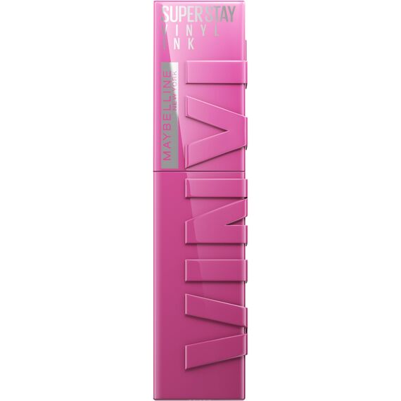 Maybelline New-York SuperStay Vinyl Ink Pink Flüssiger Lippenstift, Vinyl-Effekt, glänzend, dauerhafter Halt, Farbe: Edgy (165)