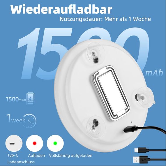 Vergrößerungsspiegel mit Licht 30X, 15cm 3 Farbe Modi Dimmen beleuchtete Make-up-Spiegel mit 30X Vergrößerung, große wiederaufladbare Reise vergrößerte Spiegel mit 3 Saugnäpfen und 360 ° Tisch Stand