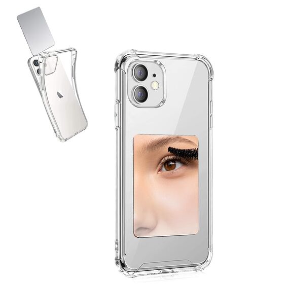 MAGATI Handspiegel - doppelseitiges, ultraflaches, kompakter Spiegel aus Kunststoff für Geldbörse und Tasche, Kleiner Kosmetikspiegel, Schminkspiegel 8x5.5cm, 1 Stück