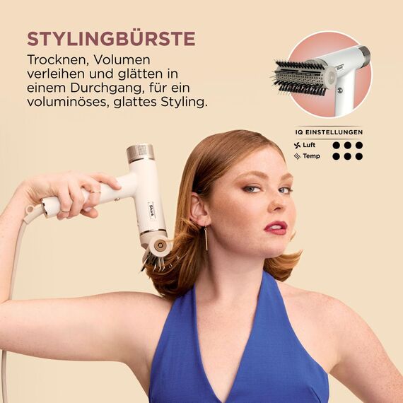 Shark SpeedStyle Haartrockner & RapidGloss Finisher mit Aufbewahrungstasche, 5 Styler, Für Alle Haartypen, Schnelltrocknend, Glättet Fliegende Haare, Keine Hitzeschäden, Ionisch, Seide, HD352EU