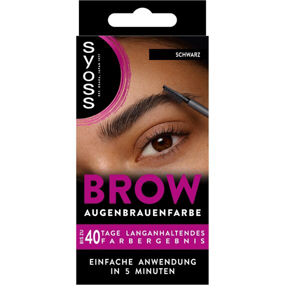 Syoss Augenbrauen Kit Augenbrauenfarbe 1–1 Schwarz Stufe 3 (17 ml), Augenbrauen färben für einen natürlichen Look und ein langanhaltendes Ergebnis, 2x 17 ml