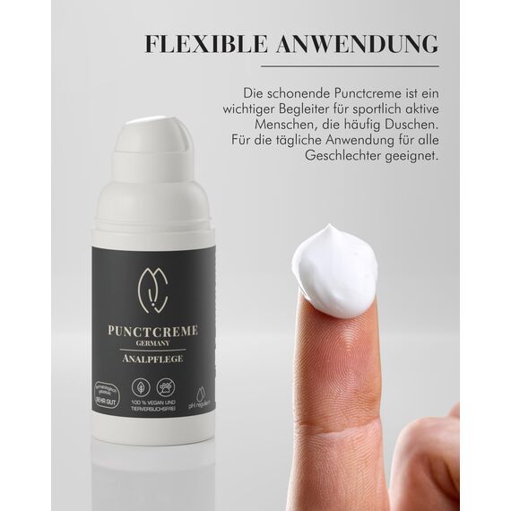 HERRENCREME Punctcreme Analpflege 30 ml I Pflegecreme für empfindlichen Analbereich I Analcreme für Männer & Frauen I Intimpflege vom Facharzt entwickelt I vegan & dermatologisch getestet