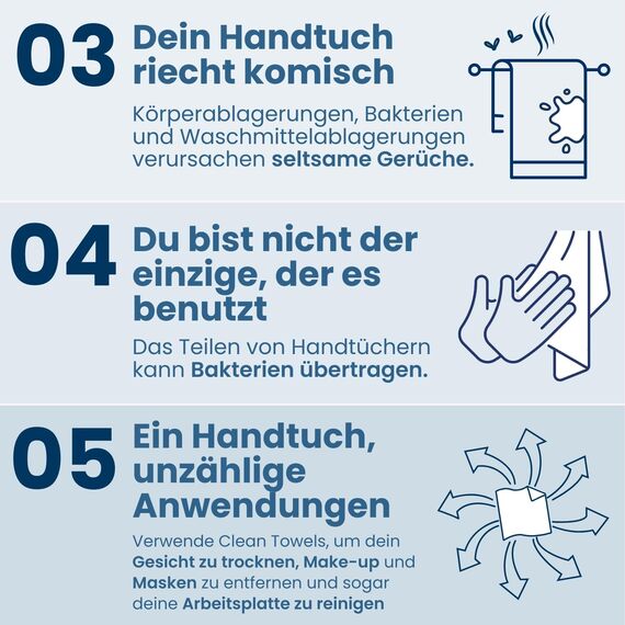 Clean Skin Club Clean Towels XL Supreme, 100% USDA biobasiertes, von Dermatologen zugelassenes Gesichtshandtuch, sanftes Peeling, Einweg-Gesichtswaschlappen, Make-up-Entferner-Trockentücher, 50 Stück