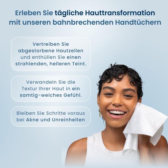 Clean Skin Club Clean Towels XL Supreme, 100% USDA biobasiertes, von Dermatologen zugelassenes Gesichtshandtuch, sanftes Peeling, Einweg-Gesichtswaschlappen, Make-up-Entferner-Trockentücher, 50 Stück