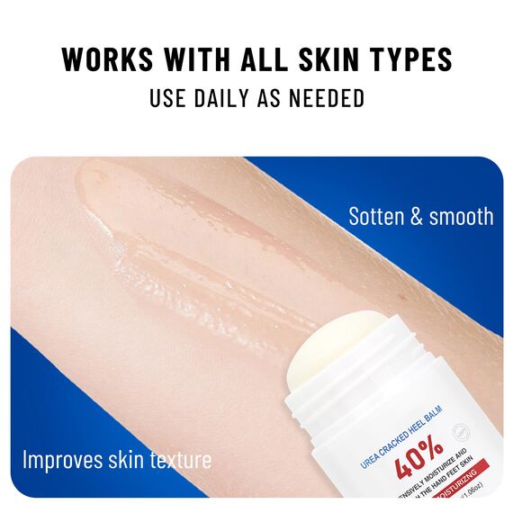 OUKEYA Urea-Creme Stick 40 Prozent für Fuß und Hände, Fersenbalsam, Fußcreme, Harnstoffcreme für Trockene, Rissige Füße, Anti Hornhaut, 40 Pro Urea-Lotion für Hände, Fersen,Ellenbogen,Leicht zu Tragen