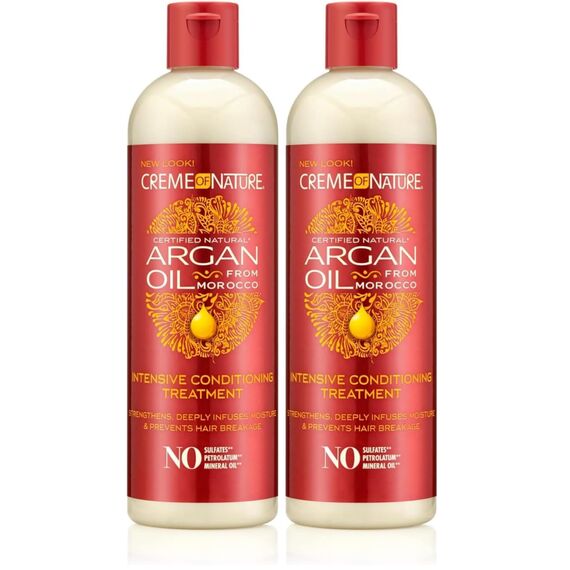 Creme Of Nature Arganöl Intensivpflegebehandlung, Intensive Pflegebehandlung mit Arganöl, 350 ml (Packung mit 2)