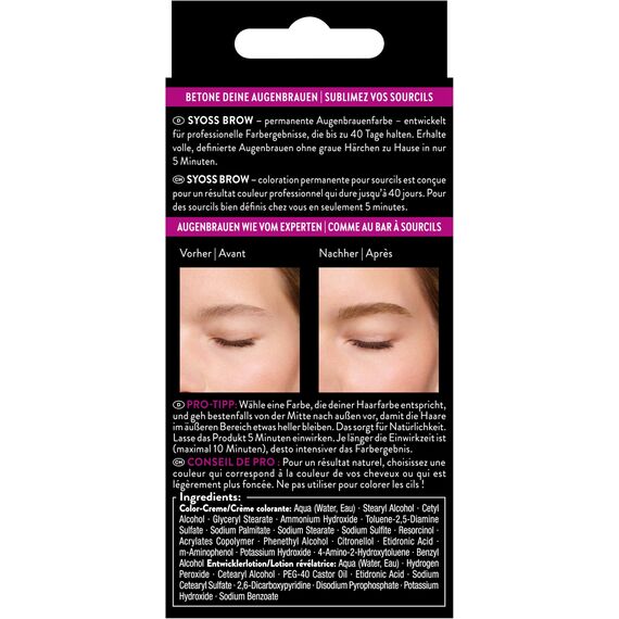 Syoss Augenbrauen Kit Augenbrauenfarbe 6-1 Dunkelblond Stufe 3 (17 ml), Augenbrauen färben für einen natürlichen Look und ein langanhaltendes Ergebnis, 2x 17 ml