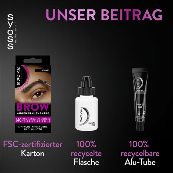 Syoss Augenbrauen Kit Augenbrauenfarbe 1–1 Schwarz Stufe 3 (17 ml), Augenbrauen färben für einen natürlichen Look und ein langanhaltendes Ergebnis, 2x 17 ml