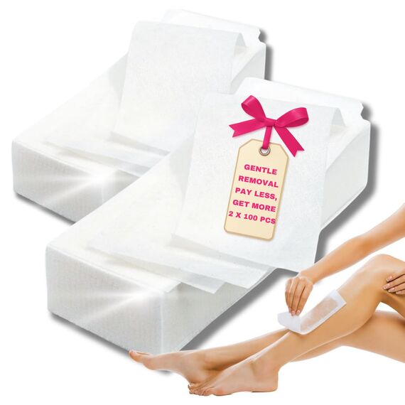 LALILL Vliesstreifen 200 Stück für Wachs - Vlies Streifen für die Haarentfernung mit Warmwachs und Zuckerpaste Gesicht - Körper Haar Entfernung Epilieren Wachsstreifen - Wax Waxing