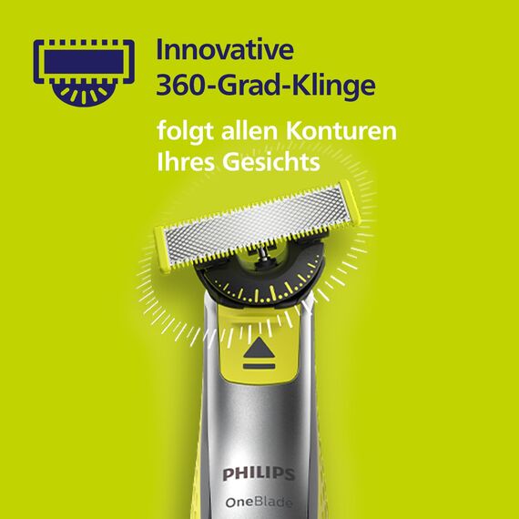 Philips OneBlade Original 360-Klingen, passend für alle OneBlade und OneBlade Pro Modelle, original von Philips, 2er-Pack (Modell QP420/60)