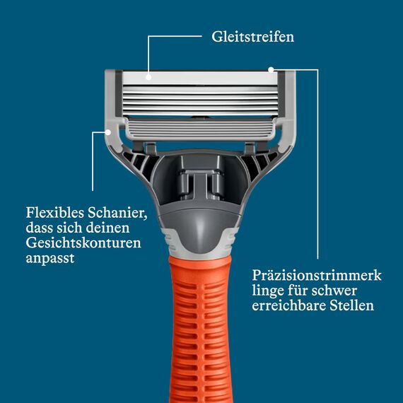 Harry's Rasierer Für Männer - Rasierset Mit Orangenem Griff, 10 Ersatz-Rasierklingen Für Herren, Nass Rasieren
