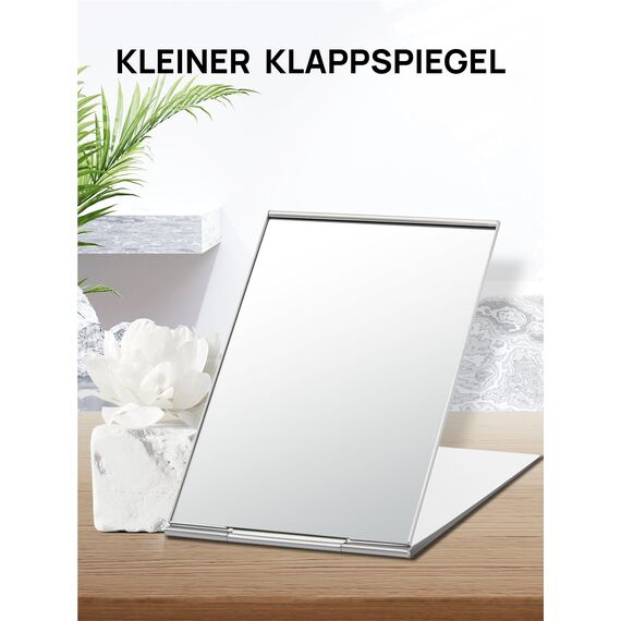 VANCOV Taschenspiegel, Ultradünner Langlebiger Makeup-Spiegel mit Aluminiumschale, Tragbarer Klappspiegel Unisex, Kosmetikspiegel für Reisen (Mittel)