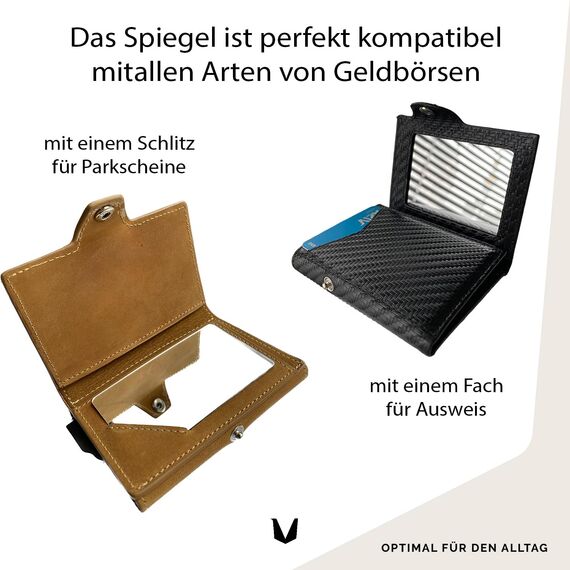 MAGATI Handspiegel - doppelseitiges, ultraflaches, kompakter Spiegel aus Kunststoff für Geldbörse und Tasche, Kleiner Kosmetikspiegel, Schminkspiegel 8x5.5cm, 10 Stück