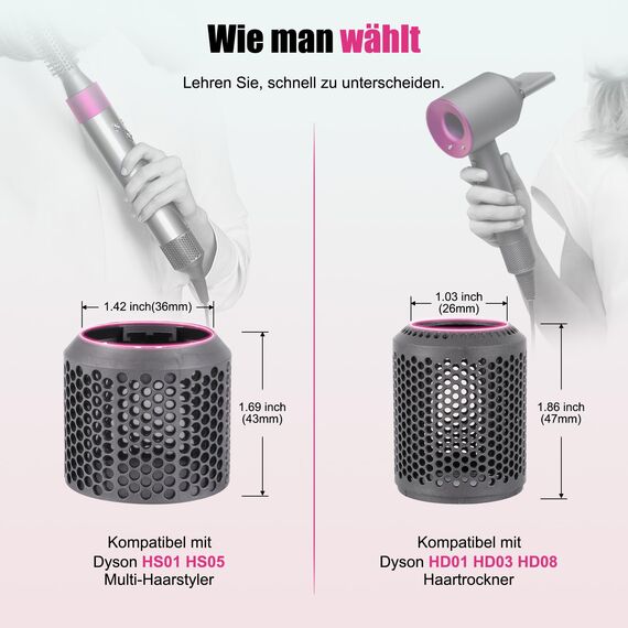 Filterabdeckung Ersatz für Dyson HS01 HS05 für Airwrap Filter Haarstyler Zubehör Außensieb Magnetfilter Käfig Ersatzteile