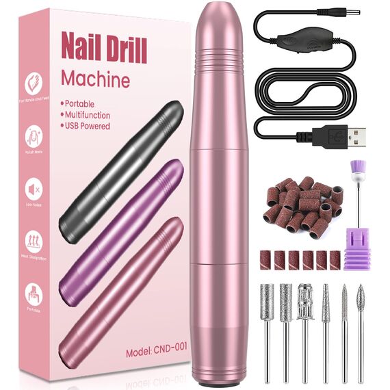 Nagelfräser, Fräser für Gelnägel, Nagelfräser für Gelnägel 0000 u/Min Verstellbare Geschwindigkei, Elektrische Nagelfeile für ,Nagelhaut Shellac Acrylgel
