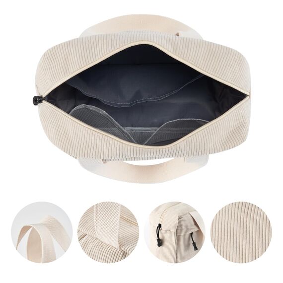 Jiliyote Cord Kosmetiktasche Groß Damen Kulturtasche Cord Make-up Taschen Kosmetikbeutel Reise Cosmetic Bag aus für Travel Mädchen Frauen