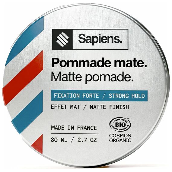 Sapiens Barbershop Haarwachs Männer Bio - Starker Halt 4/5 Matt-Effekt - Haarwachs Matt auf Basis von BIO Zucker - Menthol-Duftstoffe - Professionelle Haarstyling Produkte Made in France - 80 ml