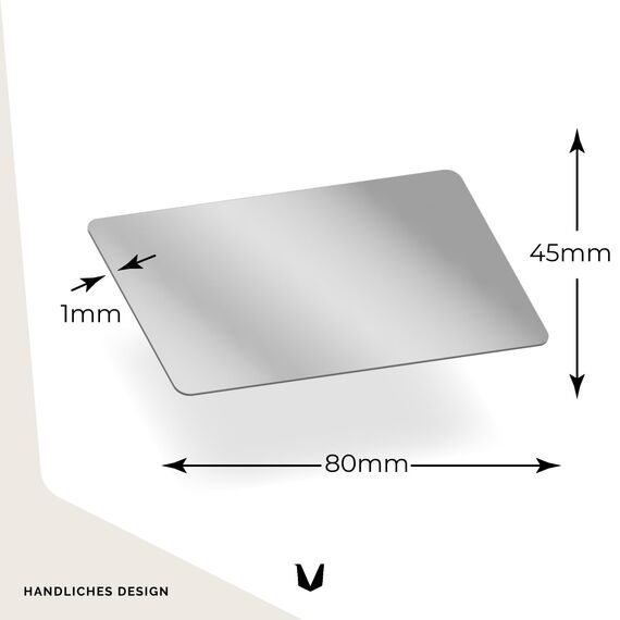 MAGATI Handspiegel - doppelseitiges, ultraflaches, kompakter Spiegel aus Kunststoff für Geldbörse und Tasche, Kleiner Kosmetikspiegel, Schminkspiegel 8x4.5cm, 50 Stück