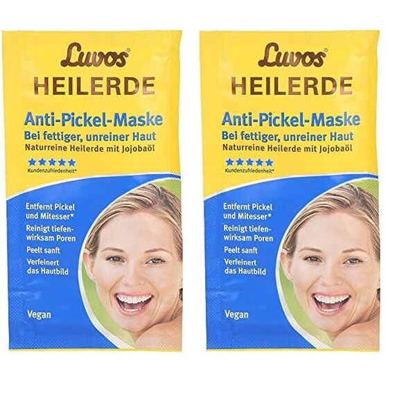 Luvos Heilerde Anti-Pickel-Maske, 15 ml Gesichtsmaske (Packung mit 2)