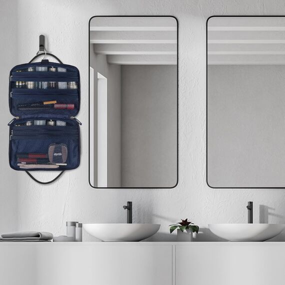 Carttiya Reise Kulturtasche Herren – Gross Kulturbeutel zum Aufhängen mit Wasserdichter Waschtasche & Kosmetiktasche, Praktischer Reise-Kulturtasche Geschenke zum Vatertag (Blau-BT03)