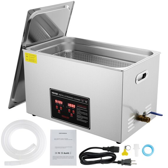 VEVOR Ultraschallreiniger Ultraschall Edelstahl-Reinigungsgerät 600 W, 30 L Ultraschallreinigungsgerät mit Digitaler Anzeige 0-30 Min, Reinigung Ultraschall für Schmuck, Brillen, Uhren usw.
