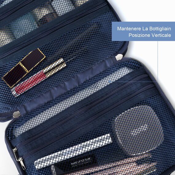 Carttiya Reise Kulturtasche Herren – Gross Kulturbeutel zum Aufhängen mit Wasserdichter Waschtasche & Kosmetiktasche, Praktischer Reise-Kulturtasche Geschenke zum Vatertag (Blau-BT03)