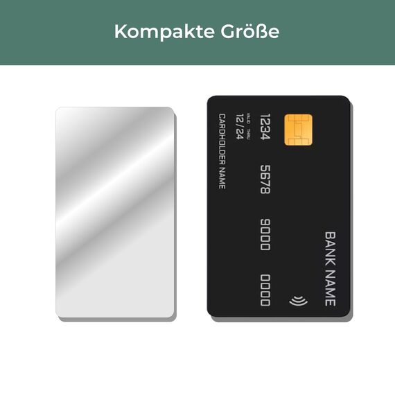 MAGATI Handspiegel - doppelseitiges, ultraflaches, kompakter Spiegel aus Kunststoff für Geldbörse und Tasche, Kleiner Kosmetikspiegel, Schminkspiegel 8x4.5cm, 25 Stück