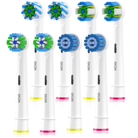 WENS Sensitive Aufsteckbürsten Kompatibel mit Oral b Elektrische Zahnbürste, Zahnbürstenköpfe Geeignet für Oral-B Pro1000/2000, 2 Sensitive, 2 Precision, 2 Floss, 2 Cross, Weiß 8er