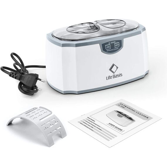 LifeBasis Ultraschallreinigungsgerät 420ml- TESTSIEGER 2025 Brillenreinigungsgerät Ultraschallreiniger Ultraschallbad für Zahnersatz Brillen Schmuck Uhren Pinsel Münze Rasierkopf Messer 45000Hz 30W