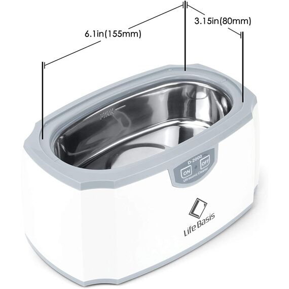 LifeBasis Ultraschallreinigungsgerät 420ml- TESTSIEGER 2025 Brillenreinigungsgerät Ultraschallreiniger Ultraschallbad für Zahnersatz Brillen Schmuck Uhren Pinsel Münze Rasierkopf Messer 45000Hz 30W