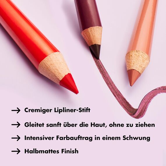 e.l.f. Cream Glide Lip Liner, Lippen Formen & Modellieren, Hochpigmentierter Stift, Semi-Mattes Finish, Vegan & Tierversuchsfrei, Red Receipt