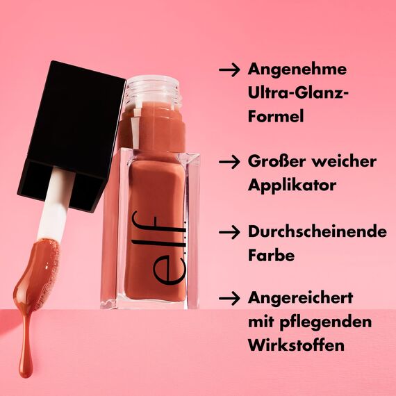e.l.f. Glow Reviver Lip Oil, Nährendes, Getöntes Lippenöl Für Ein Hochglänzendes Finish, Angereichert Mit Jojobaöl, Vegan & Tierversuchsfrei, Coral Fixation