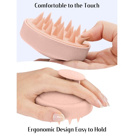 HEETA Kopfhaut Massagebürste, Kopfmassage Bürste mit weichen Silikonborstn, Haarmassagebürsten für die Haarpflege Entspannen Sie die Kopfhaut, Haarmassage für Männer, Frauen, Kinder, Fleisch Rosa